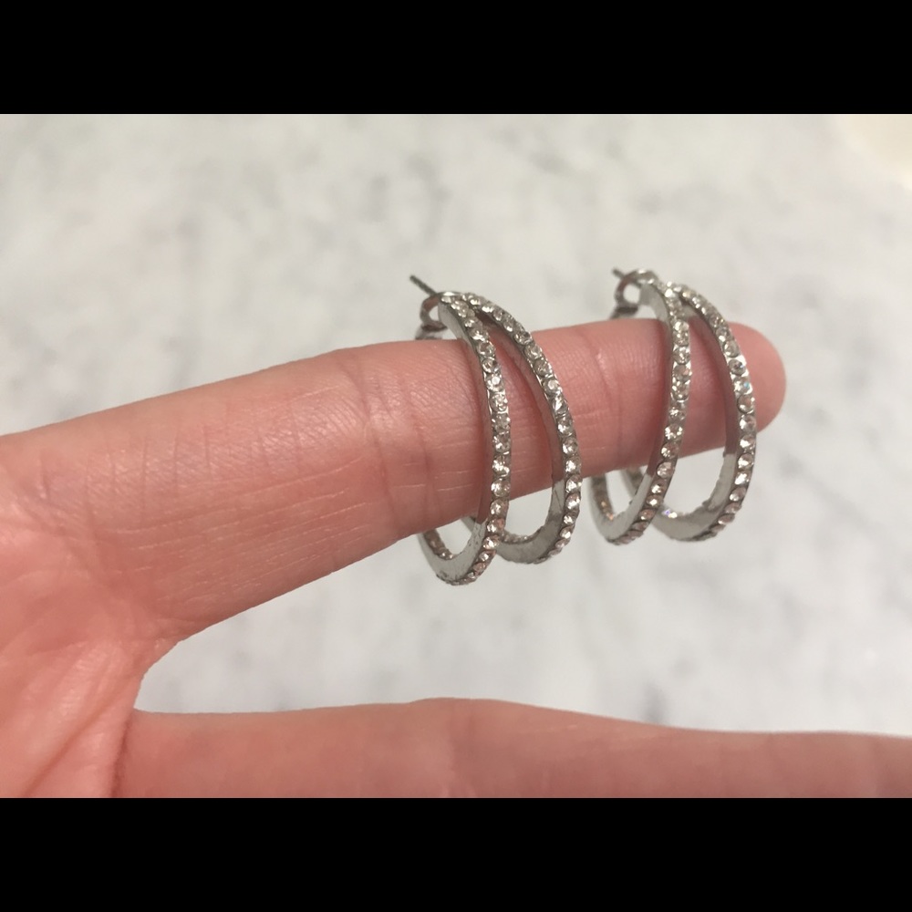 WHBM hoop sparkle earrings